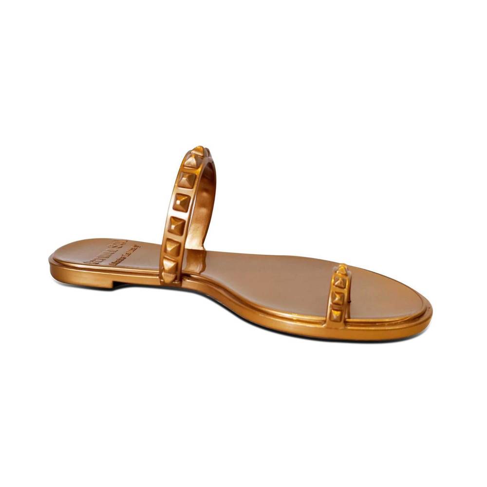 NEW CARMEN SOL women's maria flat jelly sandals in rose gold